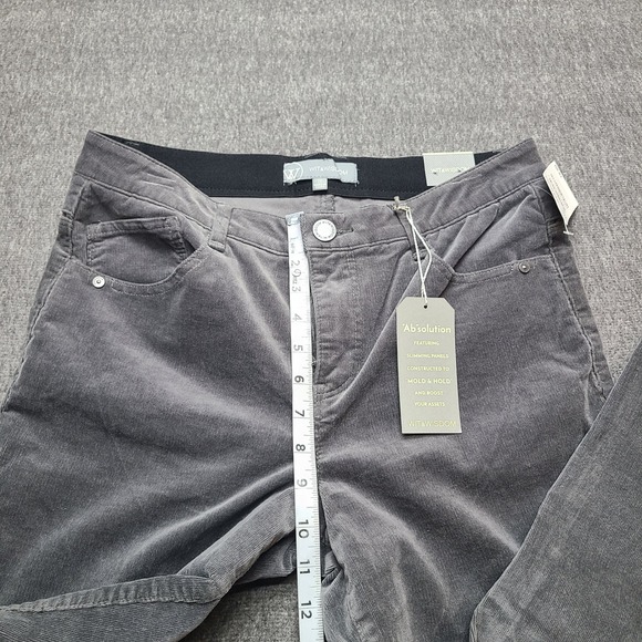 Wit & Wisdom Corduroy Pants Womens 10 Grey NEW Straight Leg Absolution Nordstrom - Picture 3 of 9